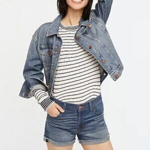 J. Crew Denim Jean Shorts Stretch Fit Cuffed Size 28